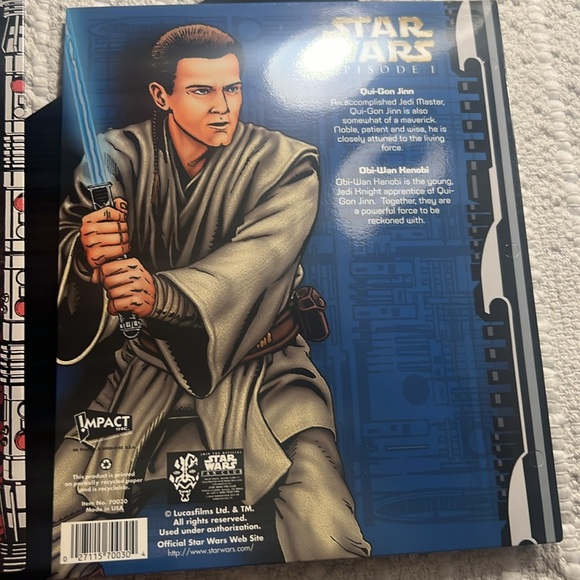 Vintage Star Wars Episode 1 Darth Maul & JEDI Printed Pockets Folder Set Of 2 - Picture 5 of 7